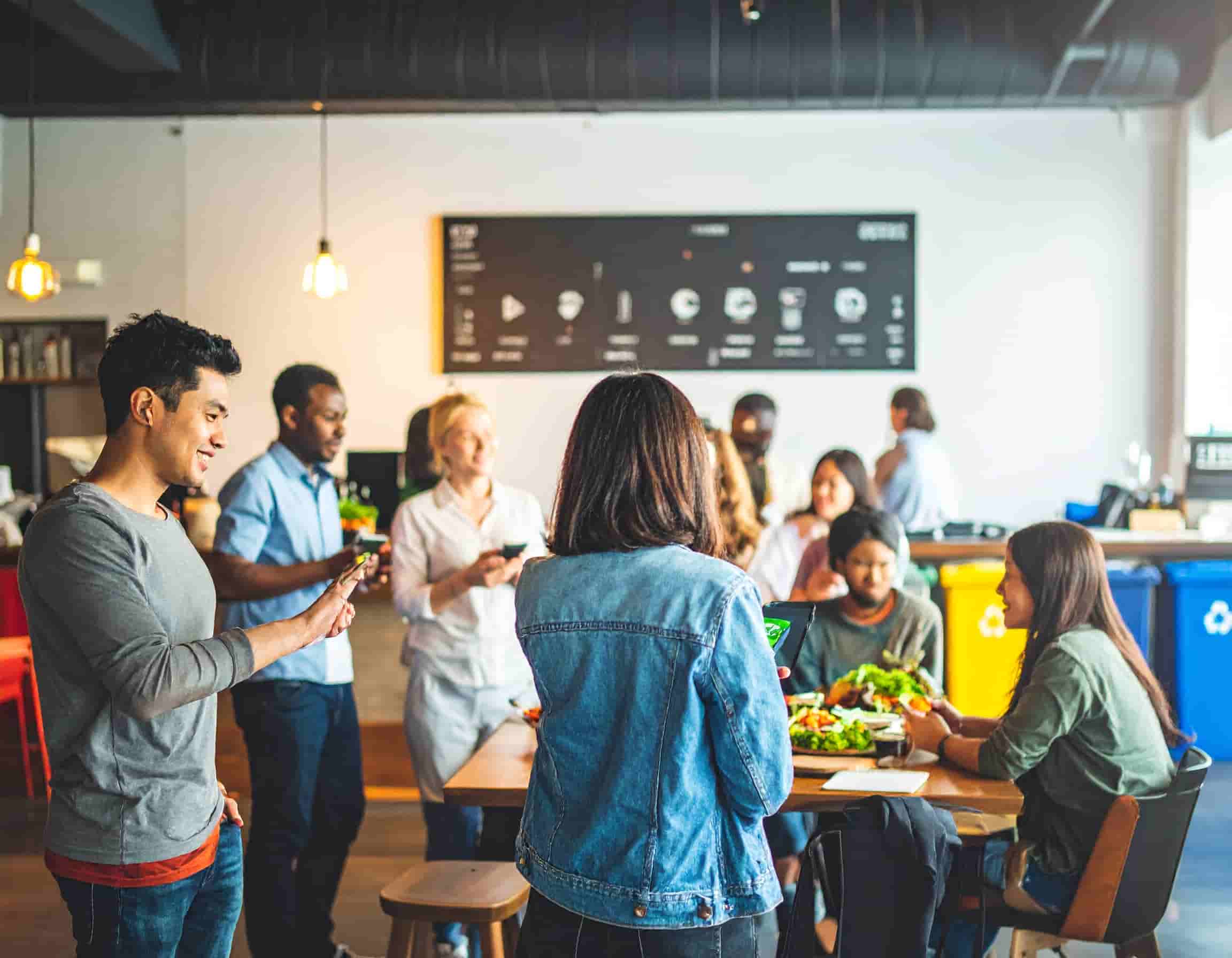 People using digital devices